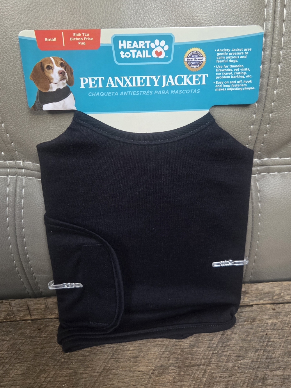 NWT Heart to Tail Black Dog Anxiety Jacket Vest Size Small BIN 1K